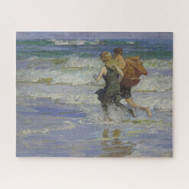 Quebra-cabeça Na praia (por Edward Henry Potthast) (Horizontal)