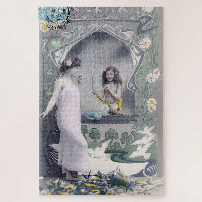 Quebra-cabeça namorados Art Nouveau 1904 (Vertical)
