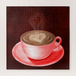 Quebra-cabeça Namorados Cappuccino Art Heart