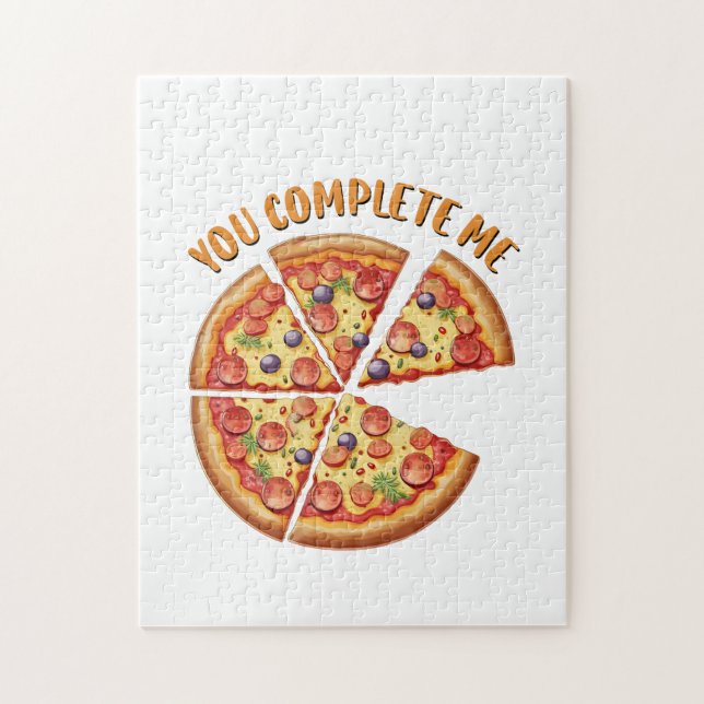 Quebra-cabeça Namorados Gift Pizza Você Me Completou (Vertical)
