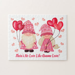 Quebra-cabeça Namorados Gnome Love Cote Vermelho Cor Rosa Casal