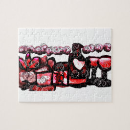 Quebra-cabeça Namorados vermelho de vinho tinto