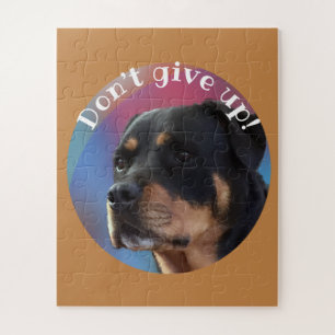 Quebra-cabeça Não Desista Rottweiler Clássico Redondo
