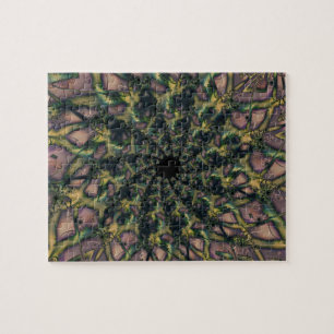 Quebra-cabeça Não Enviando   Arte Fractal Rosa e Amarela