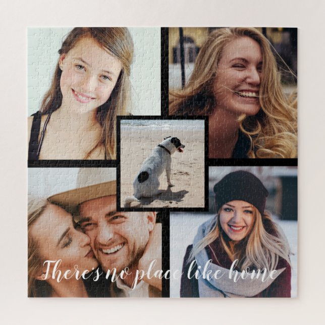 Quebra-cabeça Não há lugar como Colagem de Fotos Personalizada e (Vertical)