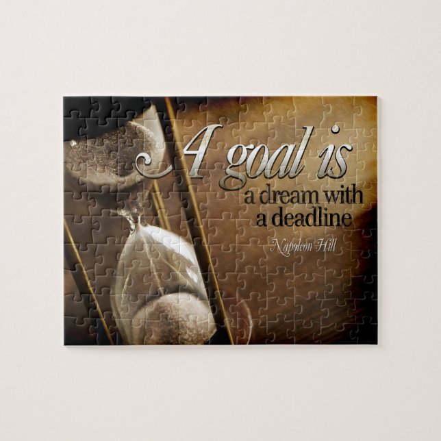 Quebra-cabeça Napoleon Hill Inspirational Cote "Um objetivo" (Horizontal)