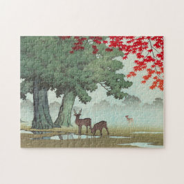 Quebra-cabeça Nara Park Hasui Kawase shin hanga cenário artístic
