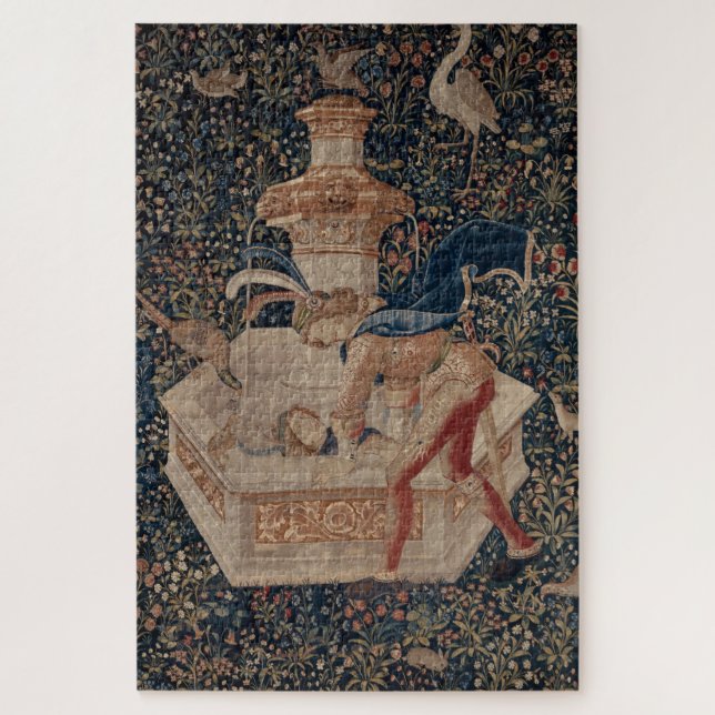 Quebra-cabeça Narcissus at the Well, Medieval Tapestry (Vertical)