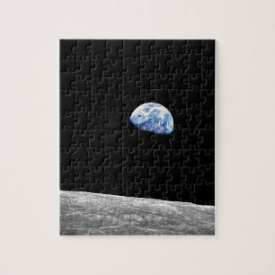 Quebra-cabeça NASA Apollo 8 Earthrise Moon Lunar Foto de Órbita