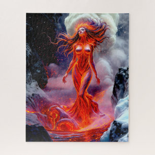 Quebra-cabeça "Nascer do Inferno" - Retrato da Mulher Vulcânica