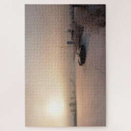 Quebra-cabeça Nascer do sol macio do inverno nos Países Baixos