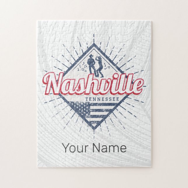 Quebra-cabeça Nashville City Tennessee EUA Vintage EUA (Vertical)