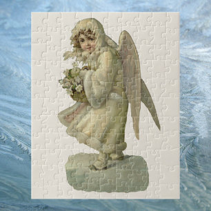 Quebra-cabeça Natais vintages Angel Flowers, Victorian Die Cut