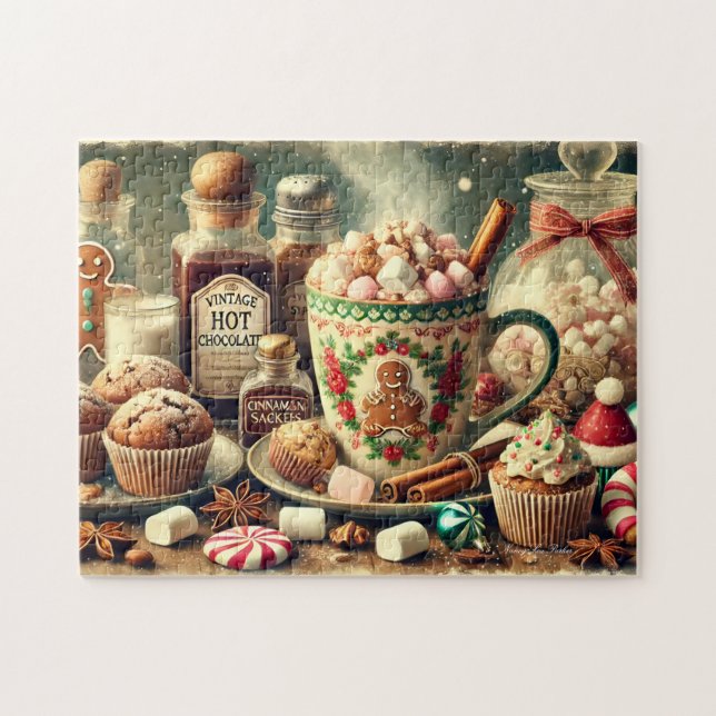 Quebra-cabeça Natais vintages Bar de cacau quente (Horizontal)