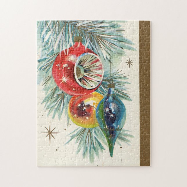 Quebra-cabeça natais vintages retrorreflectores Feriado (Vertical)