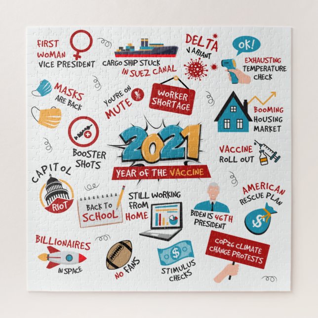 Quebra-cabeça Natal 2021 Vacina Pandêmica Comemorativa (Vertical)