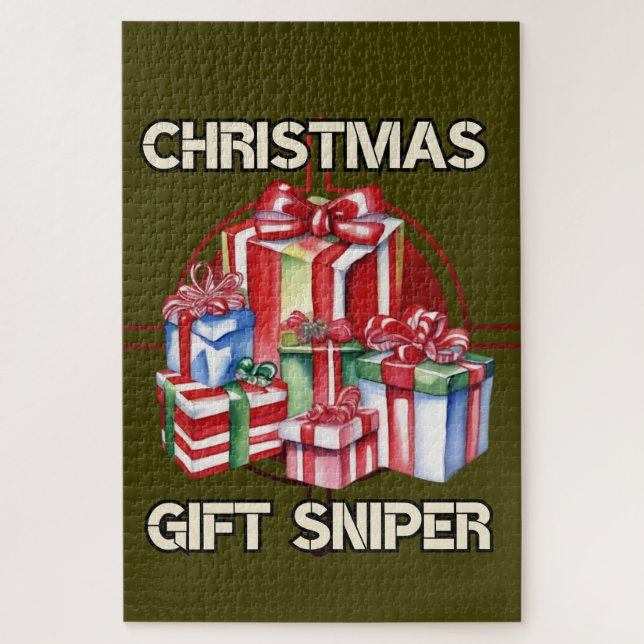 Quebra-cabeça Natal, atirador, presente, exército (Vertical)