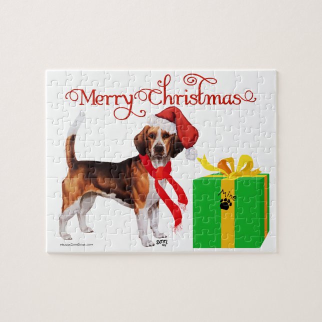 Quebra-cabeça Natal Beagle (Horizontal)