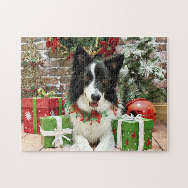 Quebra-cabeça Natal - border collie - Jessup (Horizontal)