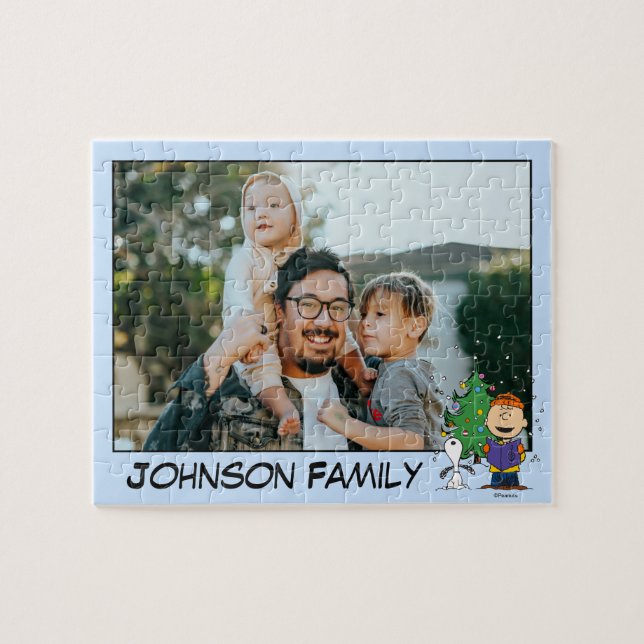 Quebra-cabeça Natal Caroling | Adicione seu nome (Horizontal)