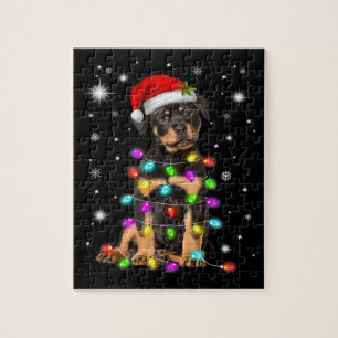 Quebra-cabeça Natal Com Cão Rottweiler