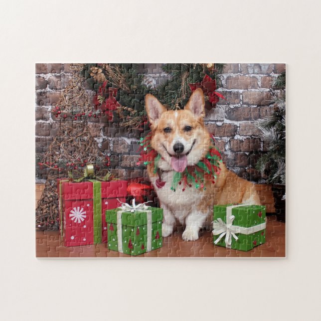 Quebra-cabeça Natal - Corgi - Cal (Horizontal)