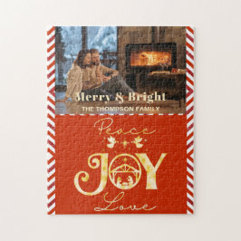 Quebra-cabeça Natal Cristão Natividade Dourada R Paz Joy Amor