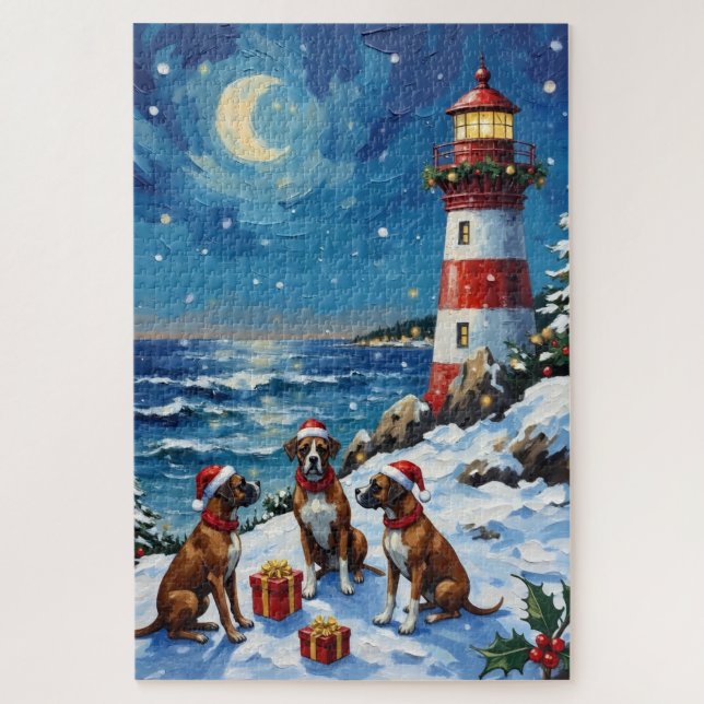 Quebra-cabeça Natal da Lanterna do Boxer Férias (Vertical)