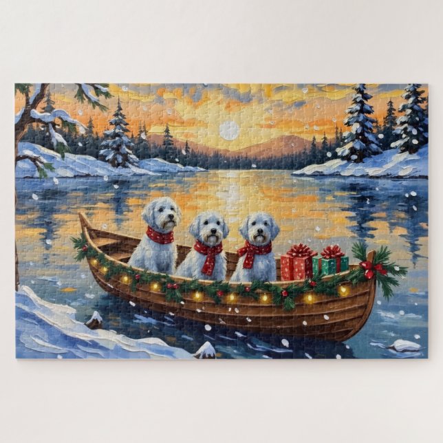 Quebra-cabeça Natal de Barco Maltês Feriado (Horizontal)