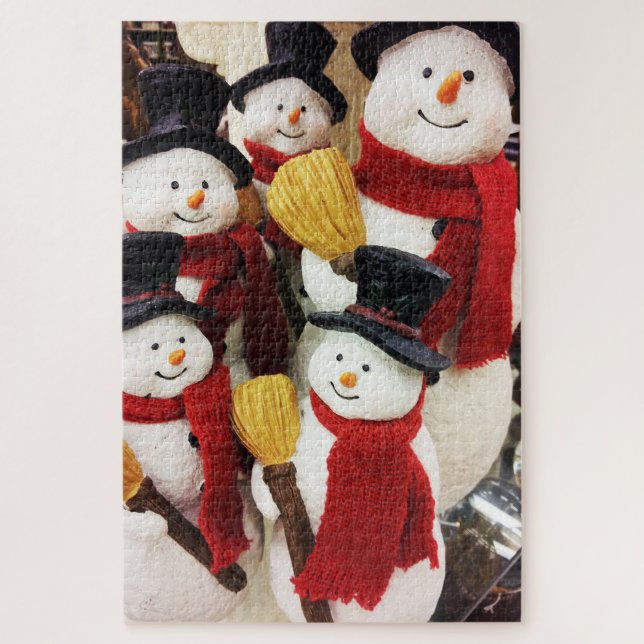 Quebra-cabeça Natal de Boneco de Neve Divertido   (Vertical)