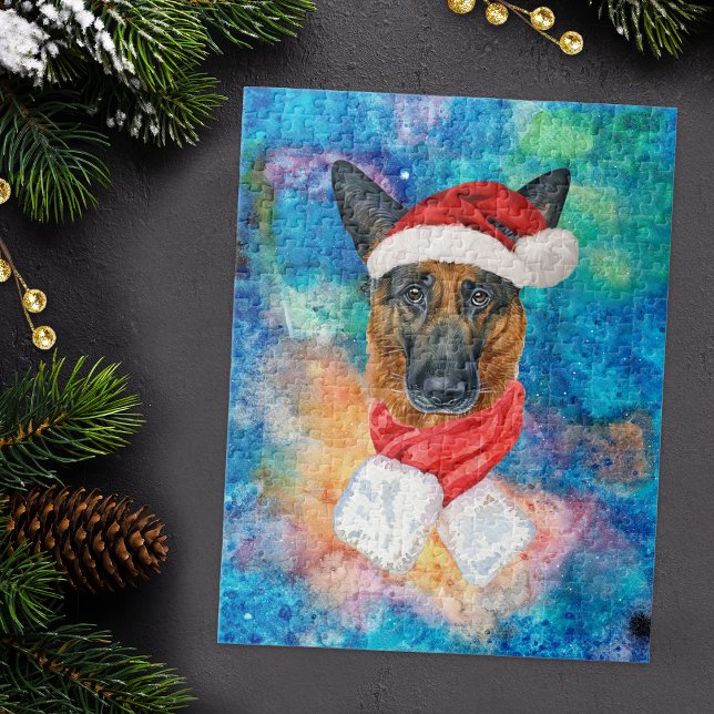 Quebra-cabeça Natal de Cachorro de Raça de german shepherd (Criador carregado)
