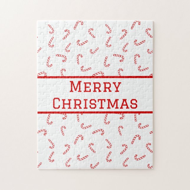 Quebra-cabeça Natal de Cana de Açúcar Personalizado (Vertical)