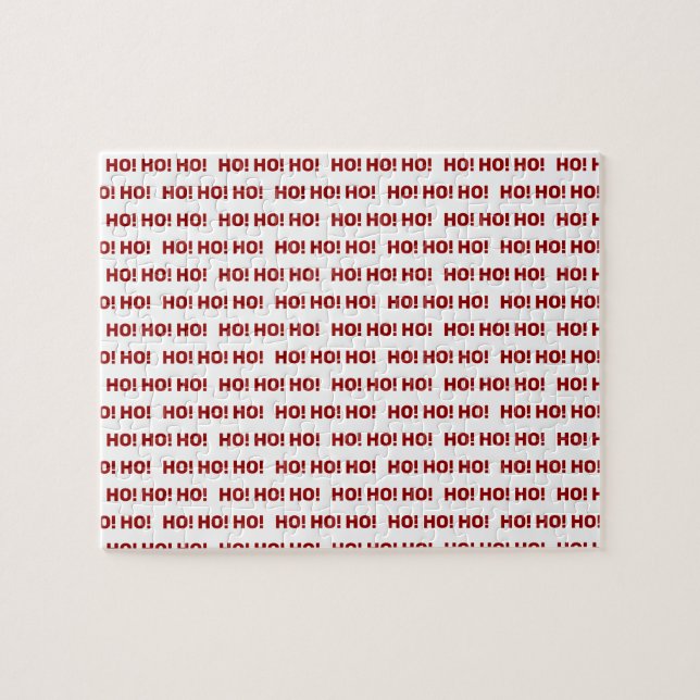 Quebra-cabeça Natal de Natal de Ho HO, branco e vermelho (Horizontal)