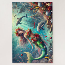 Quebra-cabeça Natal debaixo do mar Feriado da Sereia