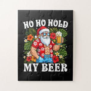 Quebra-cabeça Natal Divertido Ho Ho Segure Minha Cerveja Papai N