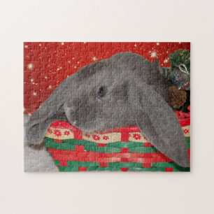 Quebra-cabeça Natal do Coelho do Lop Coelho Azul