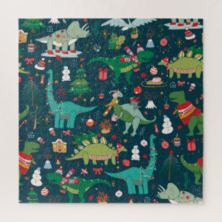 Quebra-cabeça Natal do Dinossauro: Feliz ano novo