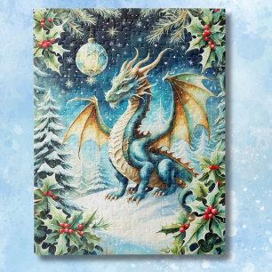 Quebra-cabeça Natal do Dragão Magnético com Holly