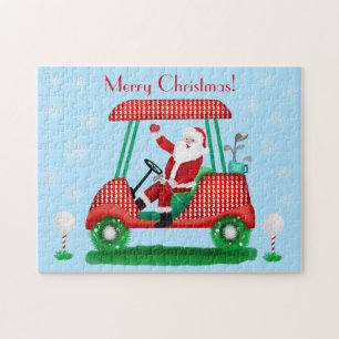 Quebra-cabeça NATAL DO PAPAI NOEL DE CARRINHO DE GOLFE COM FLoco