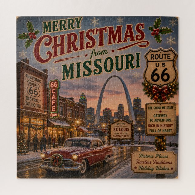 Quebra-cabeça Natal em St Louis na Mother Road (Vertical)