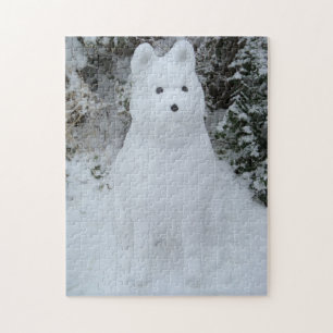 Quebra-cabeça Natal engraçado do boneco de neve de akita da nev