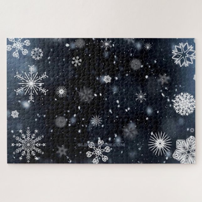 Quebra-cabeça Natal mágico e pacífico de inverno do SlipperyJoe (Horizontal)