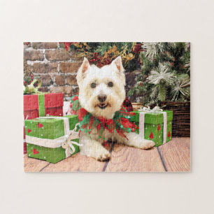 Quebra-cabeça Natal - montanhas ocidentais Terrier - Abby