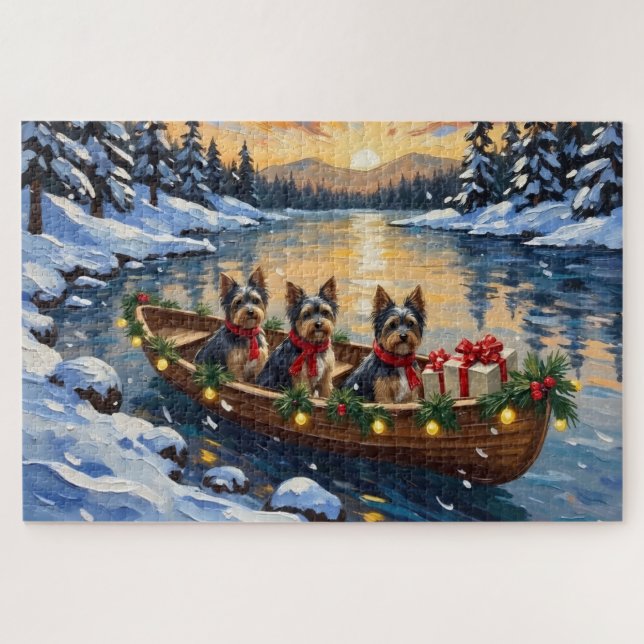 Quebra-cabeça Natal no Barco com Havanese Férias (Horizontal)