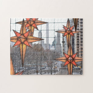 Quebra-cabeça Natal no Círculo de Colombo Estrelas de Férias NYC