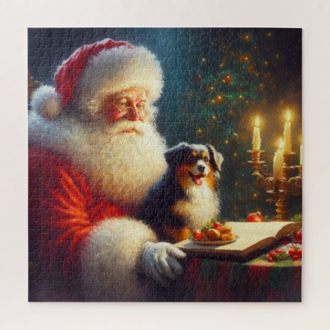 Quebra-cabeça Natal Papai Noel com Cães 5 (Vertical)