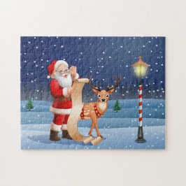 Quebra-cabeça Natal Papai Noel E Reindeer | Feriados