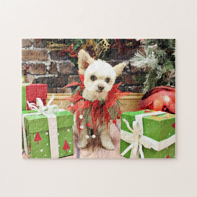 Quebra-cabeça Natal - Pomeranian X - margarida (Horizontal)