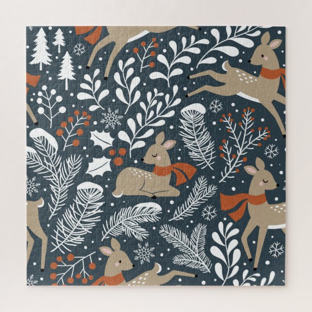 Quebra-cabeça Natal vintage, design festivo (Vertical)