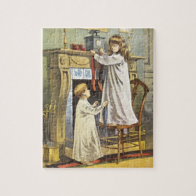 Quebra-cabeça Natal vitoriano, refeitórios de Natal para criança (Vertical)